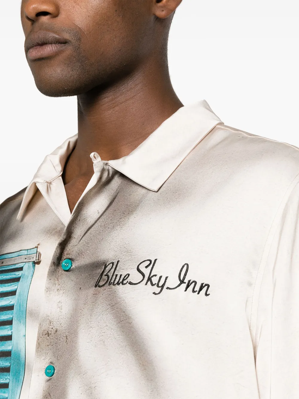 BLUE SKY INN Overhemd met grafische print Beige
