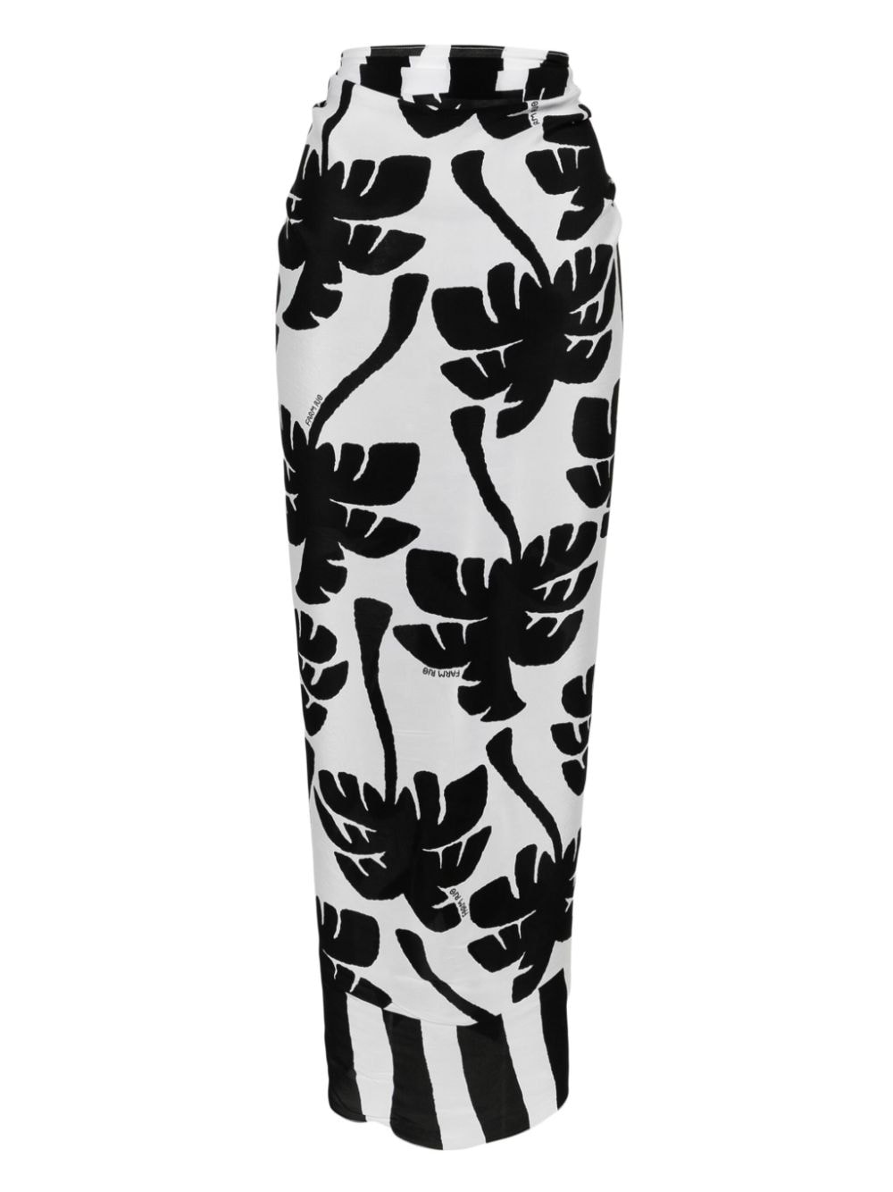 FARM Rio Coconut leaf-print sarong - Zwart