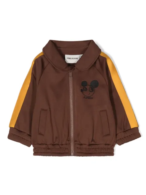 Mini Rodini mouse-embroidered track jacket