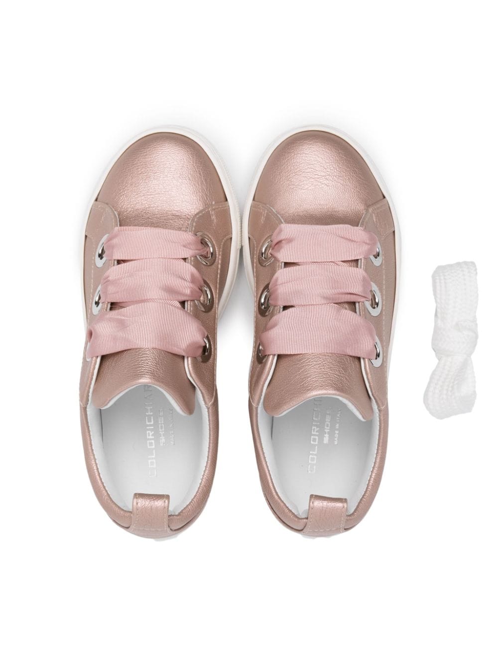 Shop Colorichiari Lace-up Leather Sneakers In Pink