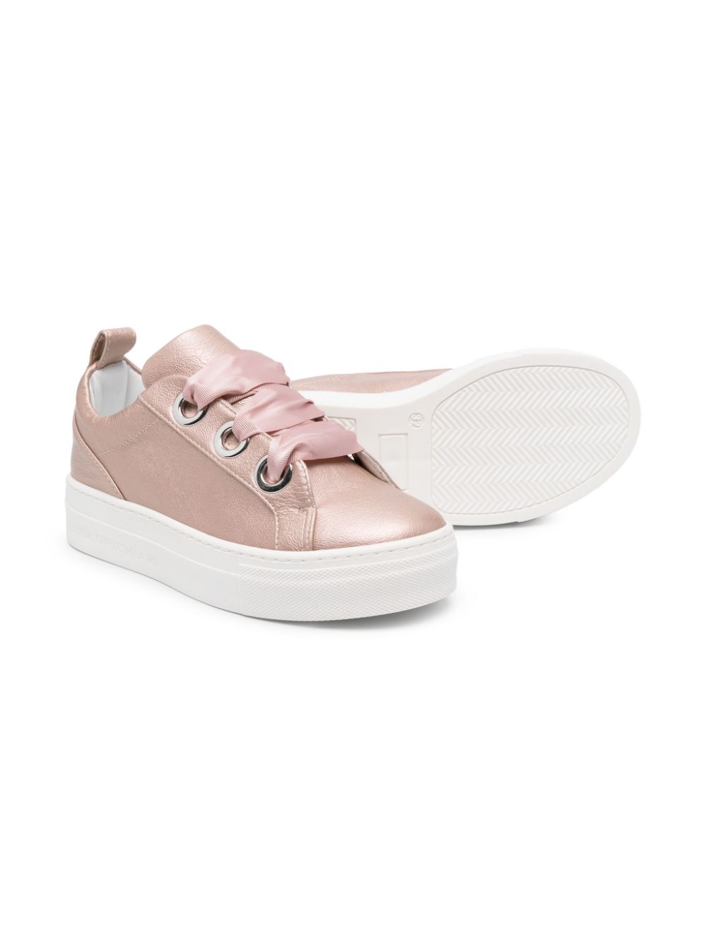 Shop Colorichiari Lace-up Leather Sneakers In Pink