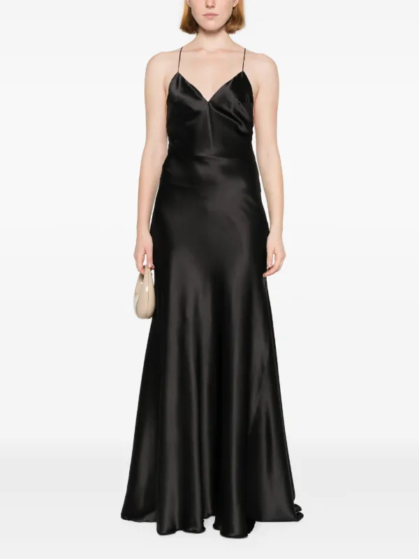 ワンピース RAQUEL DINIZ BAHIA LONG DRESS IN LINEN AND SILK Raquel Diniz A-line Silk Maxi Dress | Black | FARFETCH JO