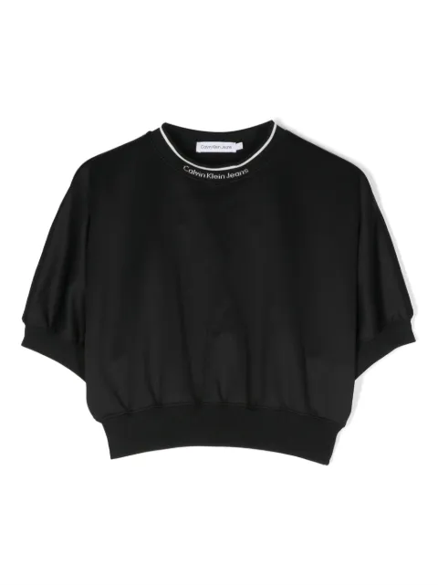 Calvin Klein Kids logo-tape jersey sweatshirt