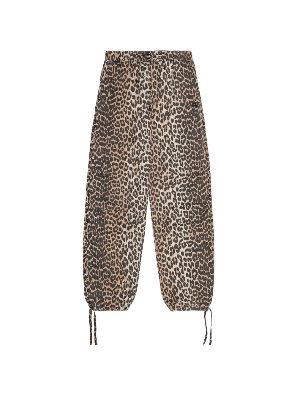 GANNI Cargo broek met luipaardprint Zwart