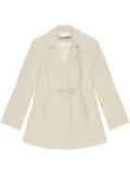 GANNI tie-fastening textured blazer - Neutrals