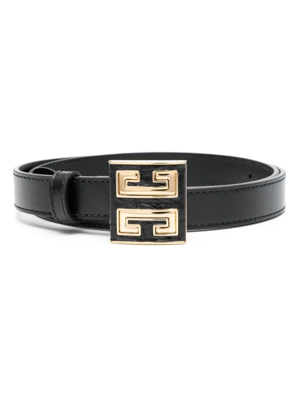 Shop Givenchy 4g Logo-buckle Leather Belt In Black
