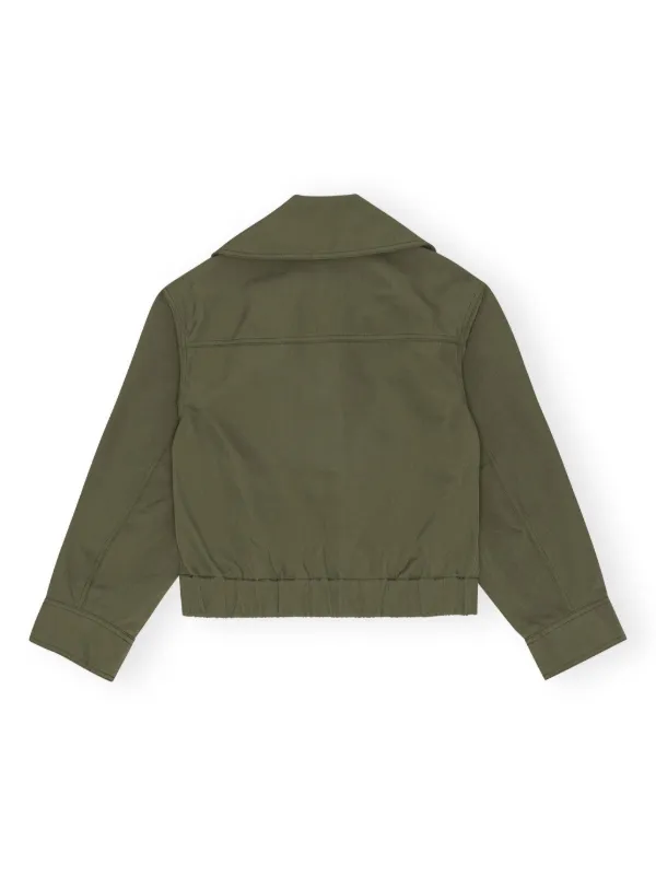 GANNI Oversized Collar Jacket | Green | FARFETCH