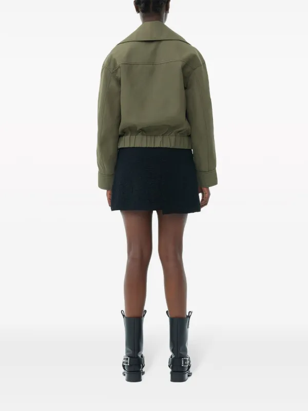 GANNI Oversized Collar Jacket | Green | FARFETCH