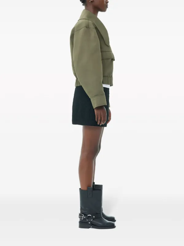 GANNI Oversized Collar Jacket | Green | FARFETCH