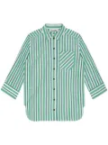 GANNI organic-cotton striped shirt - Green