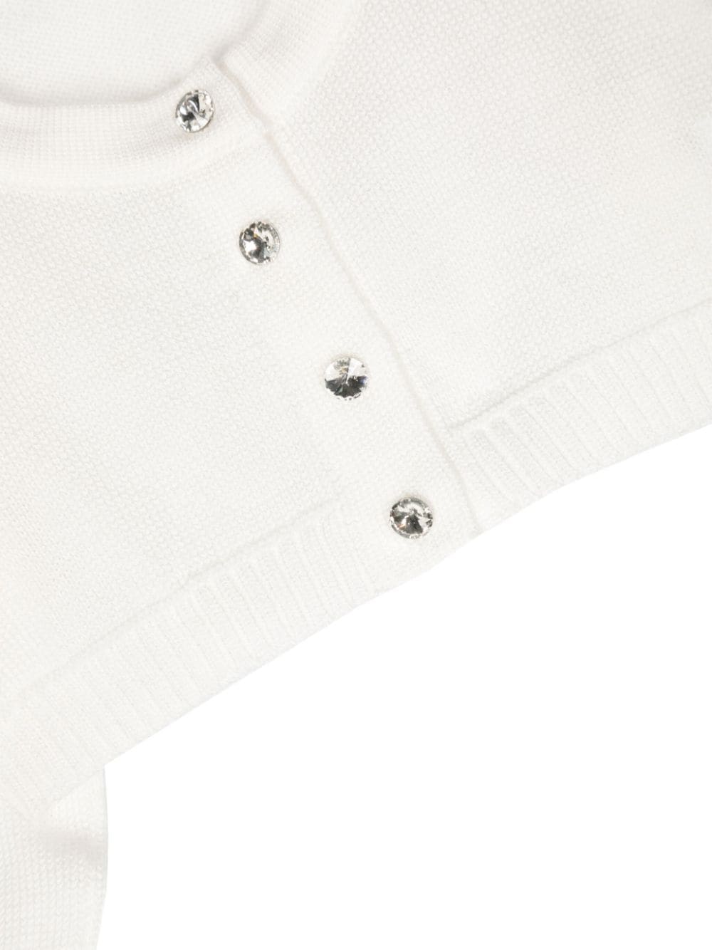 Shop Colorichiari Crystal-embellished Cotton Cardigan In White