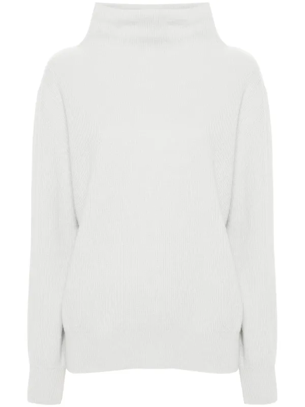 White cowl shop neck jumper