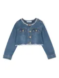 Abel & Lula lace-trim denim jacket - Blue