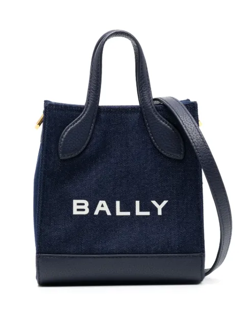 Bally logo-print denim tote bag