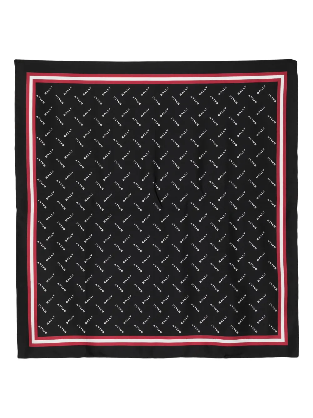 Bally Logo-print Silk Scarf In Black