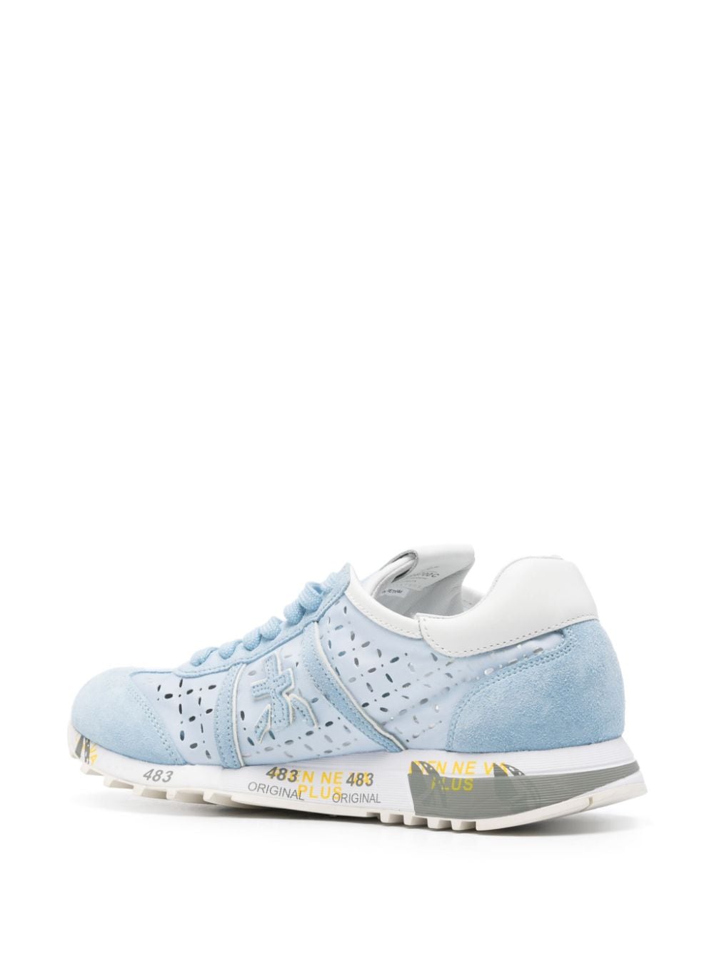 Shop Premiata Cut Out-detail Panelled Sneakers In Blue