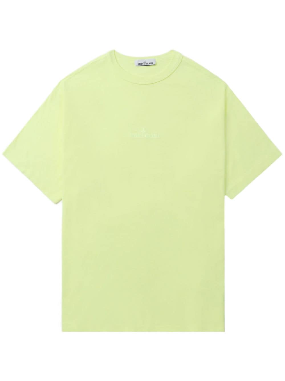 Stone Island Logo-embroidery Cotton T-shirt In Yellow