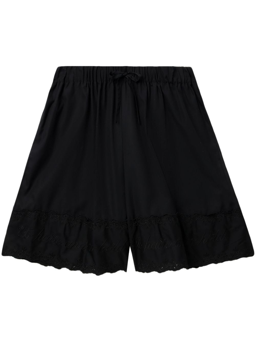 Simone Rocha Broderie-anglaise Cotton Shorts In Black