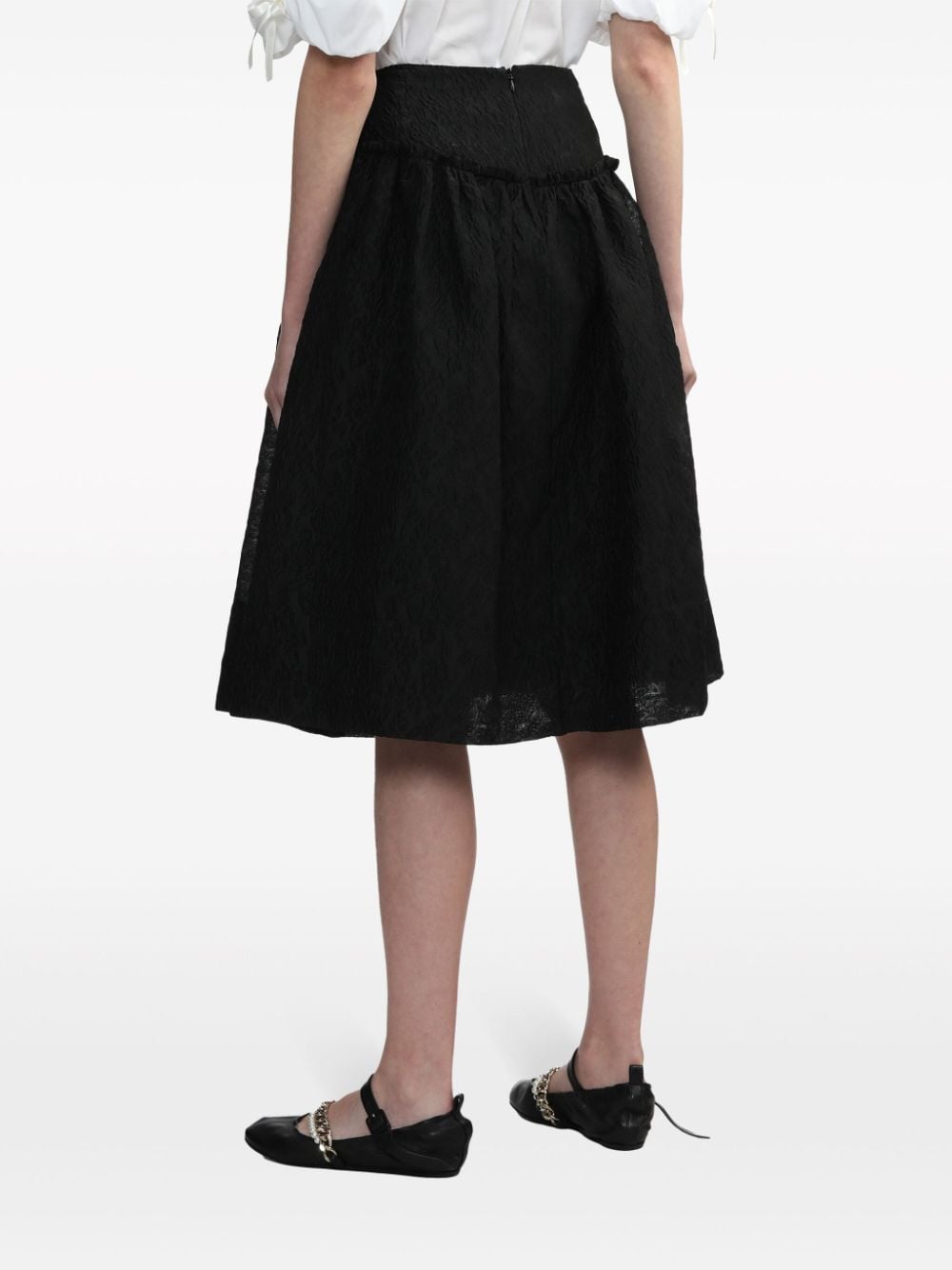 Shop Simone Rocha Coqué-effect A-line Skirt In Black