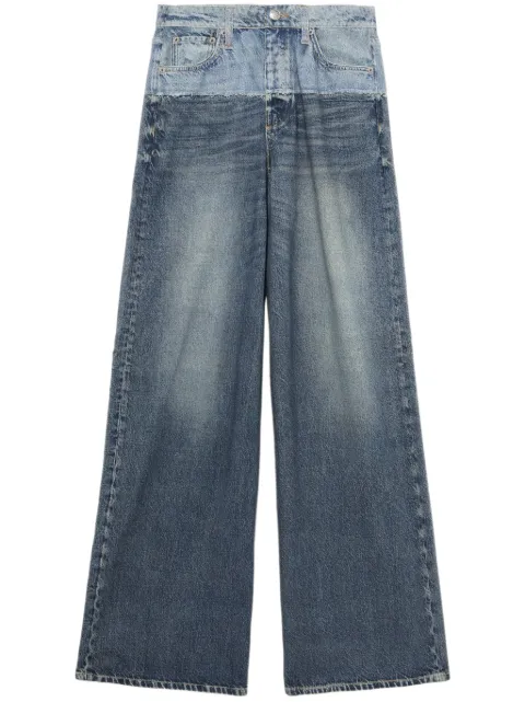 rag & bone panelled two-tone wide-leg jeans