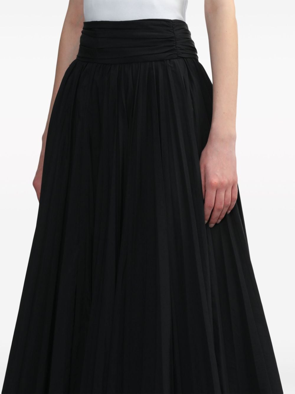 Shop Pushbutton Gathered High-waisted Skirt In Black