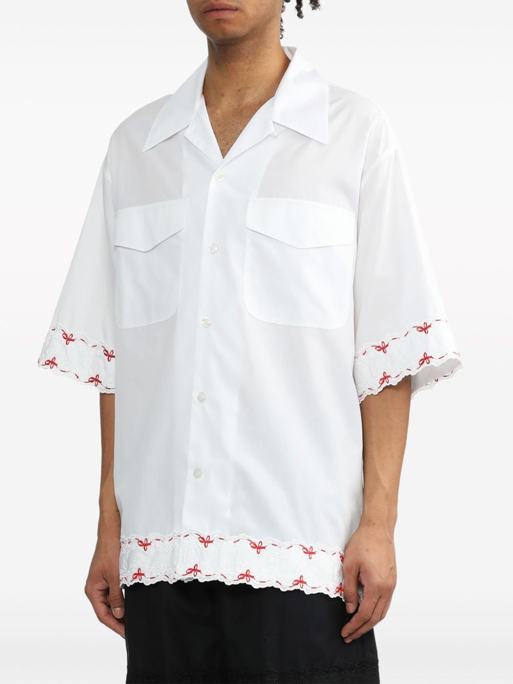 Shop Simone Rocha Broderie-anglaise Cotton Shirt In White