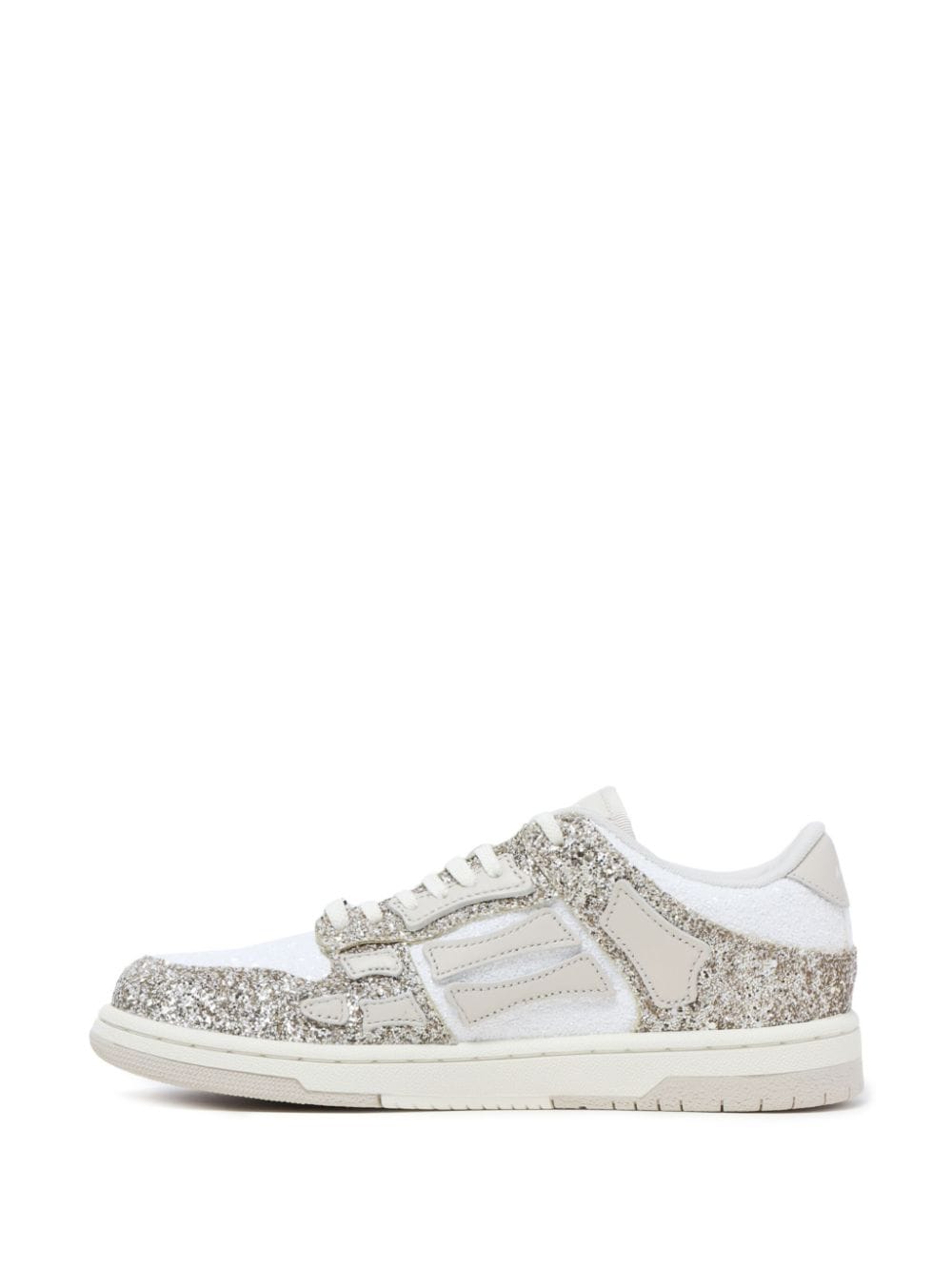 Shop Amiri Skeltop Glittered Sneakers In White