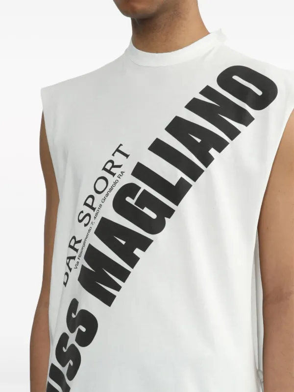 Magliano slogan-print Cotton Tank Top | White | FARFETCH