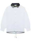 Kolor striped-collar cotton shirt - White