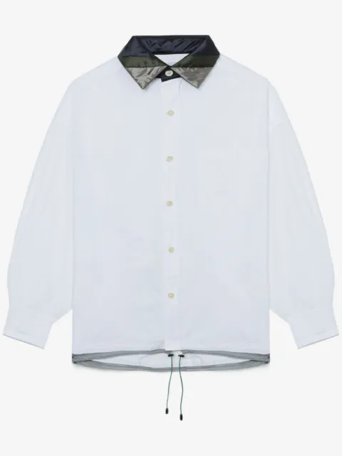Kolor striped-collar cotton shirt
