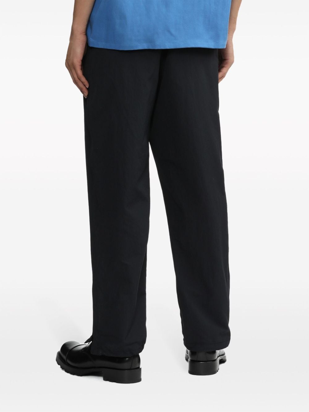 Shop Toga Zip-detail Straight-leg Trousers In 黑色