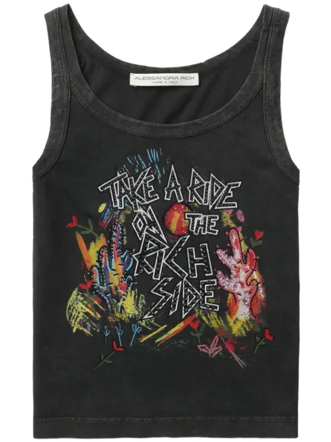 Alessandra Rich graphic-print cotton tank top