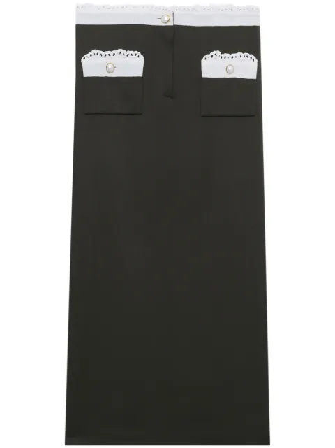 Alessandra Rich contrast-trim wool pencil skirt