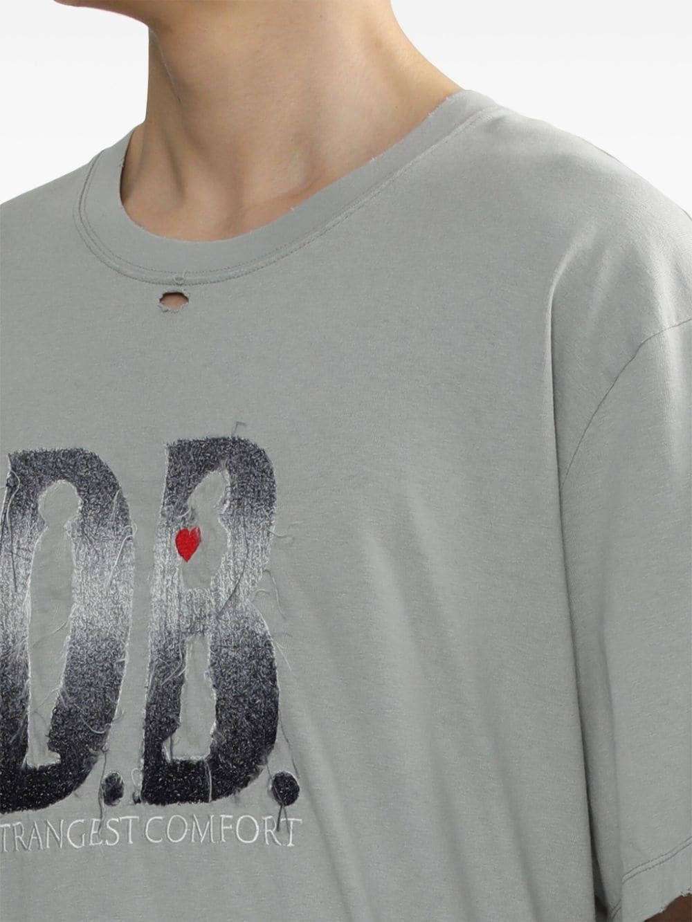 Shop Doublet Logo-embroidered Cotton T-shirt In Grey