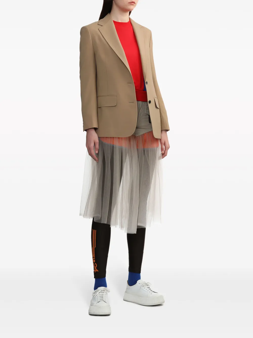 Kolor Blazer met enkele rij knopen - Beige