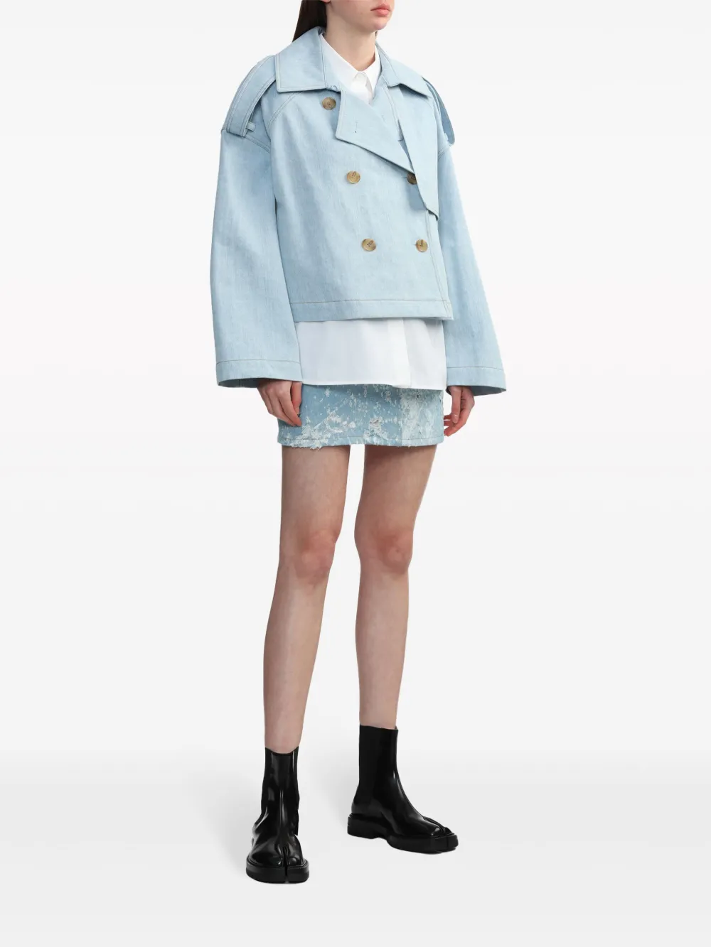 Juun.J Denim trenchjack - Blauw