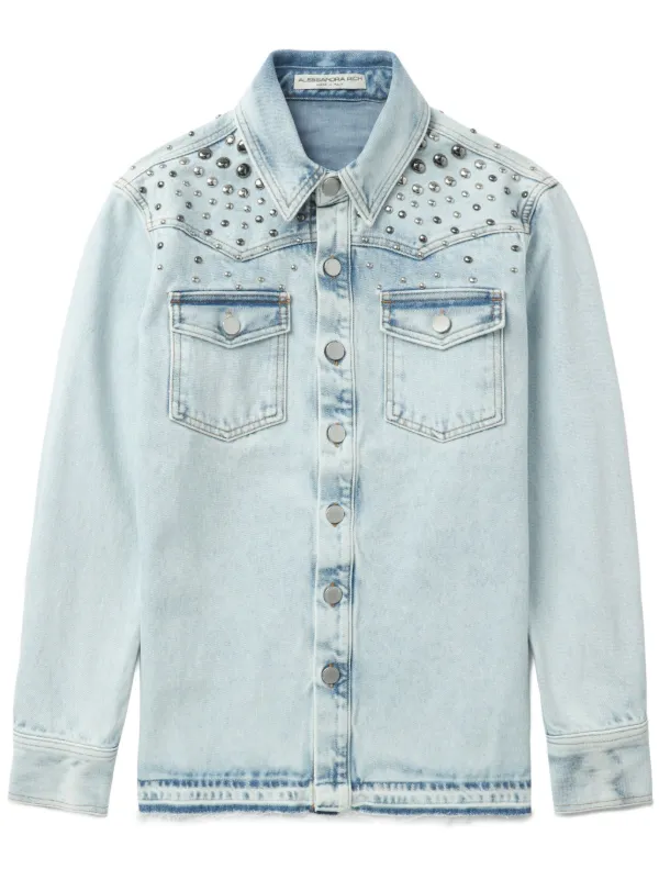 Topshop embellished denim jacket on sale