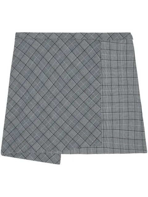 GANNI wrap-design check-print miniskirt