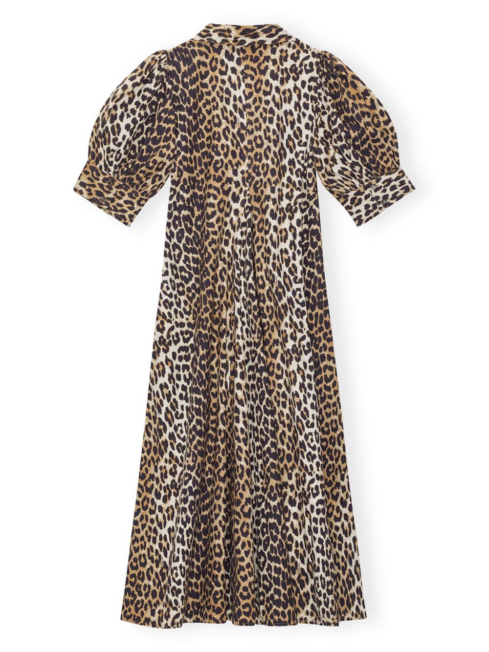 GANNI leopard-print organic cotton midi dress Women