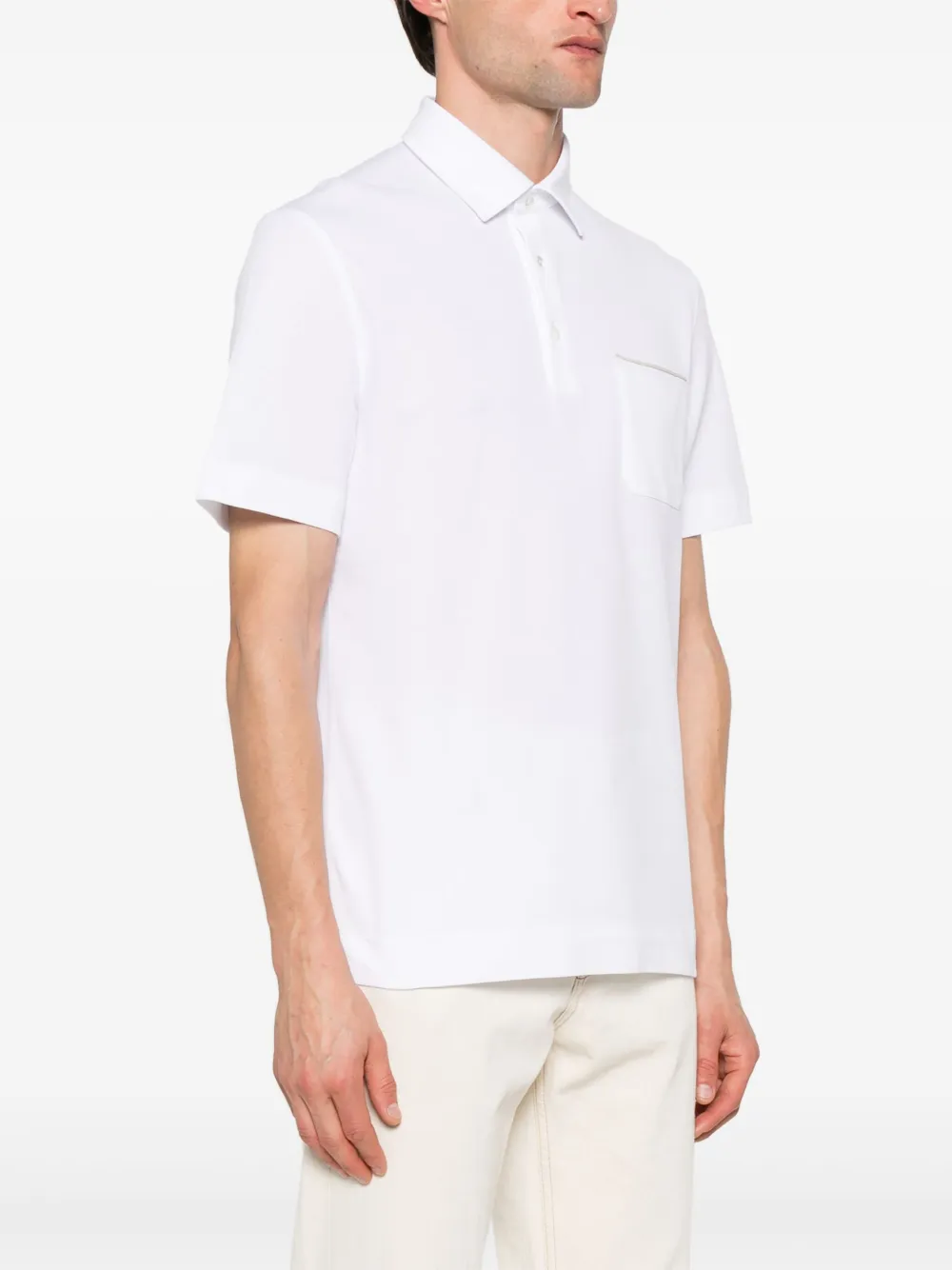 Zegna Piqué poloshirt Wit