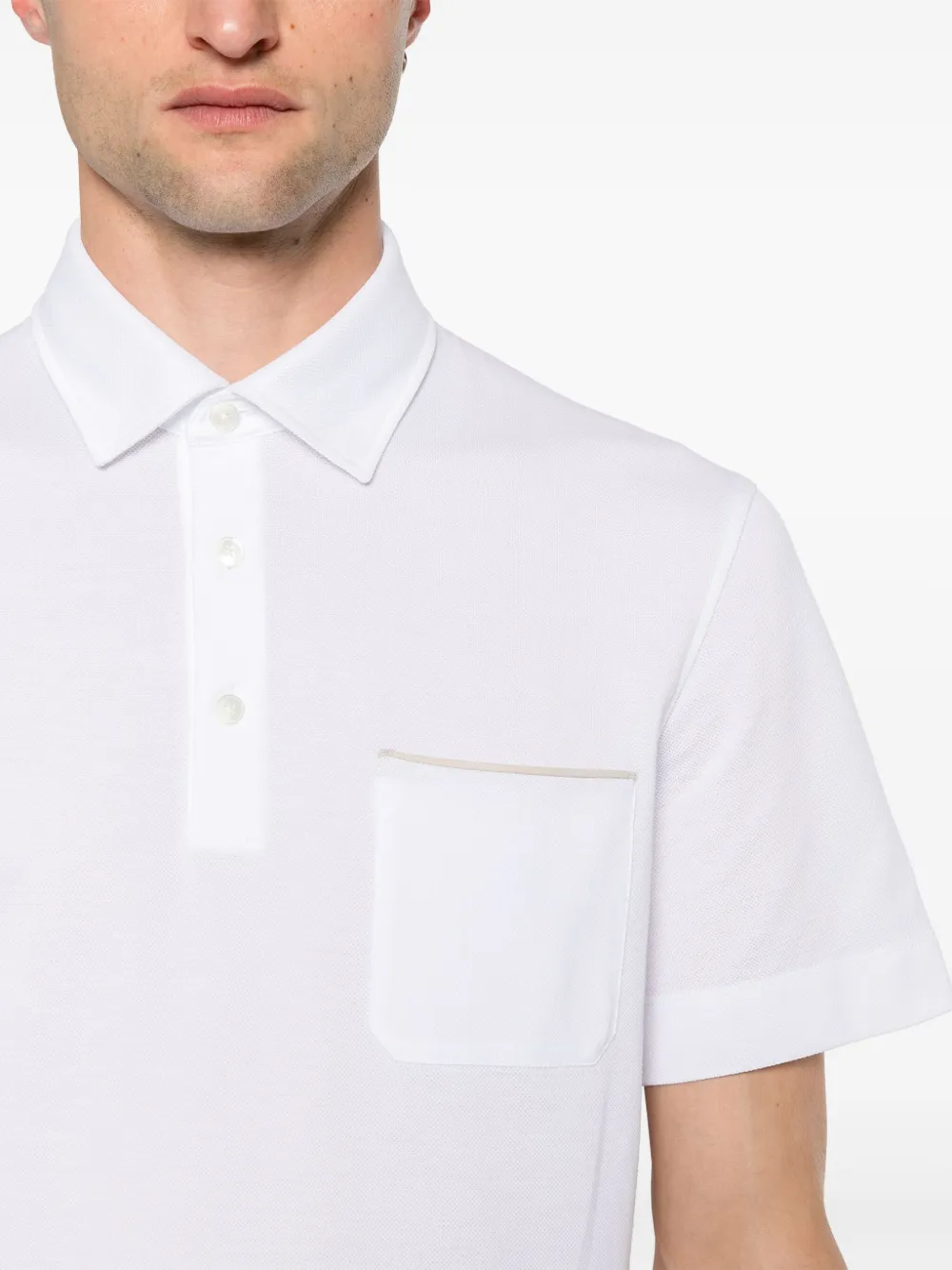 Zegna Piqué poloshirt Wit