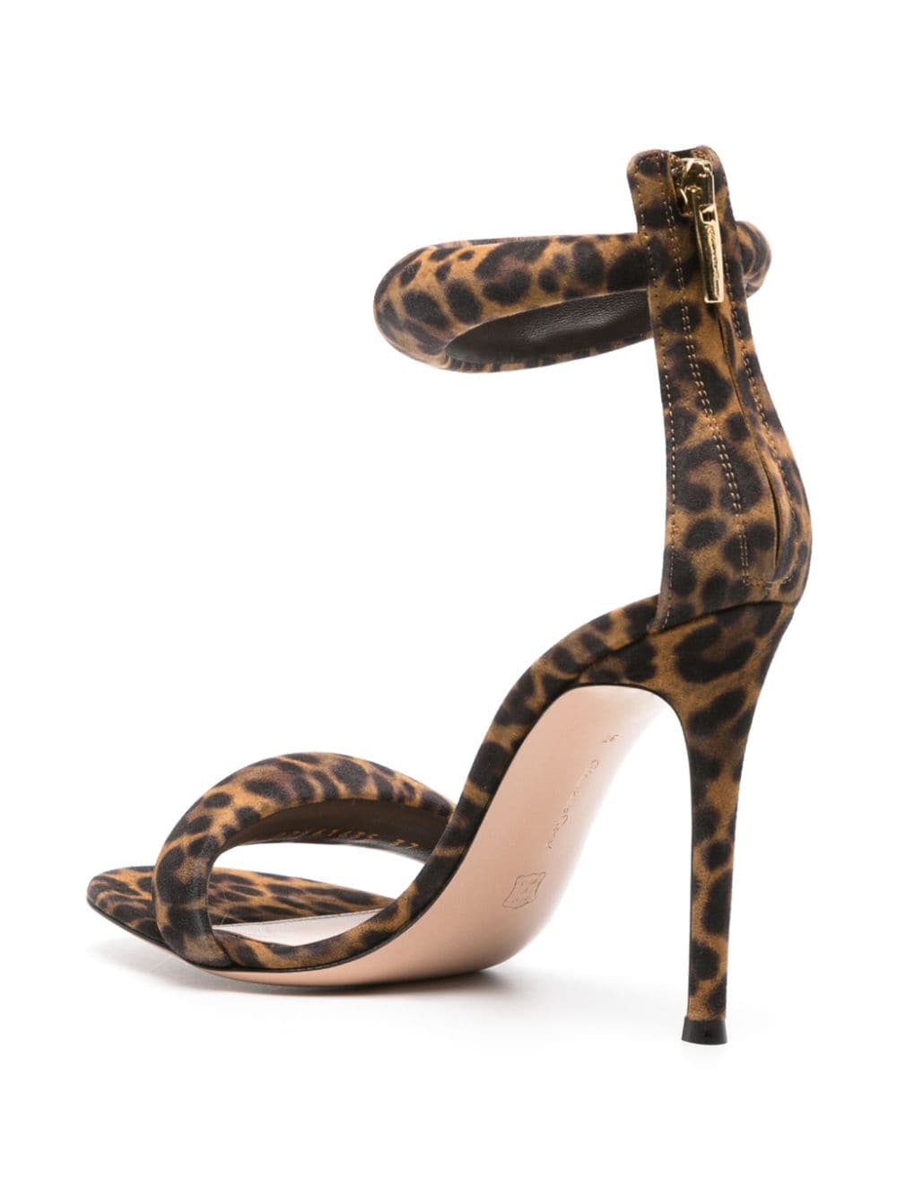 Shop Gianvito Rossi Bijoux 105mm Leopard-print Sandals In Brown