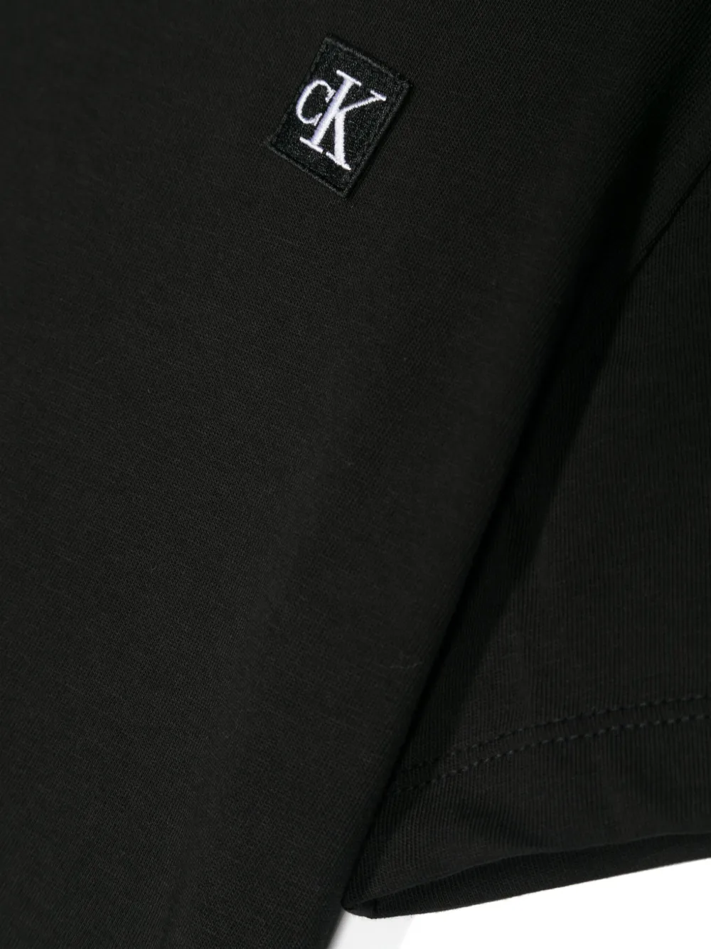Calvin Klein Kids Katoenen T-shirt met logopatch Zwart