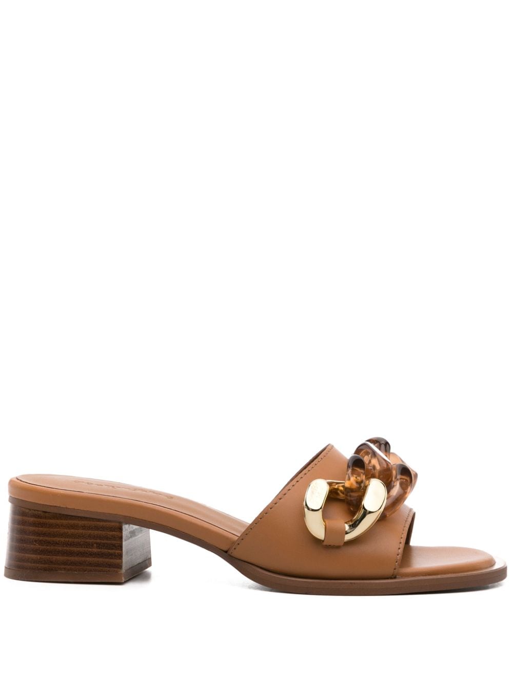 See by Chloé chain-link leather mules Neutrals