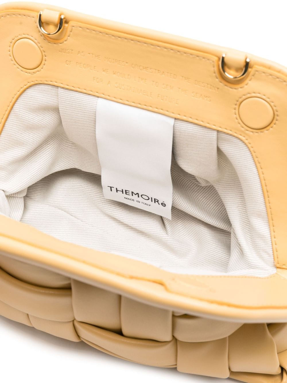 Shop Themoirè Tia Weaved Clutch Bag In Gelb