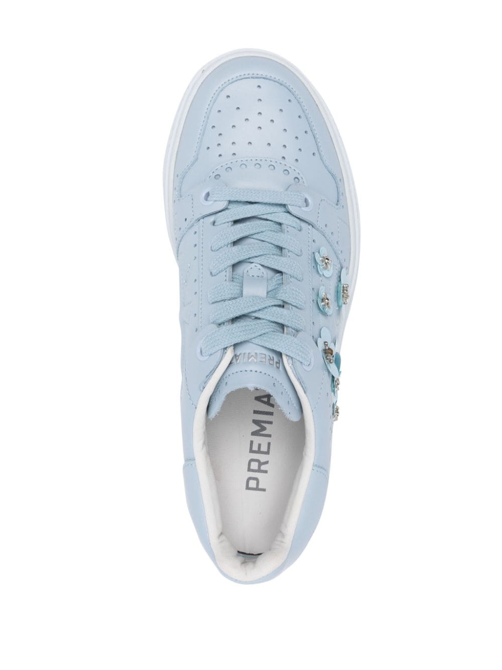 Shop Premiata Quinn Floral-appliqué Sneakers In Blue
