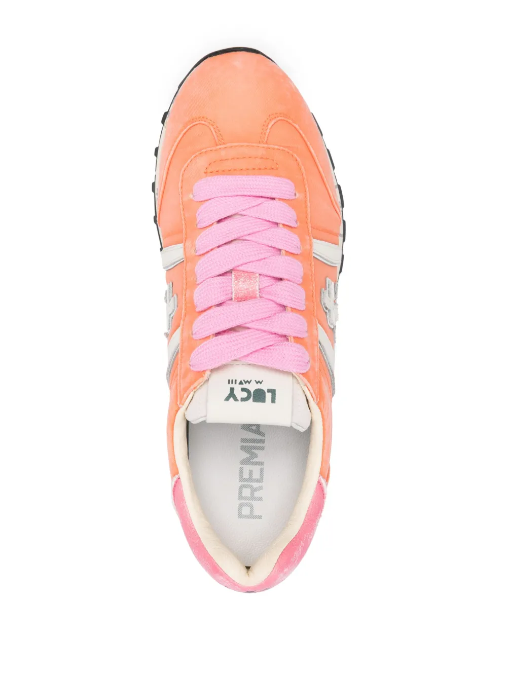 Shop Premiata Lucy Panelled Sneakers In Orange