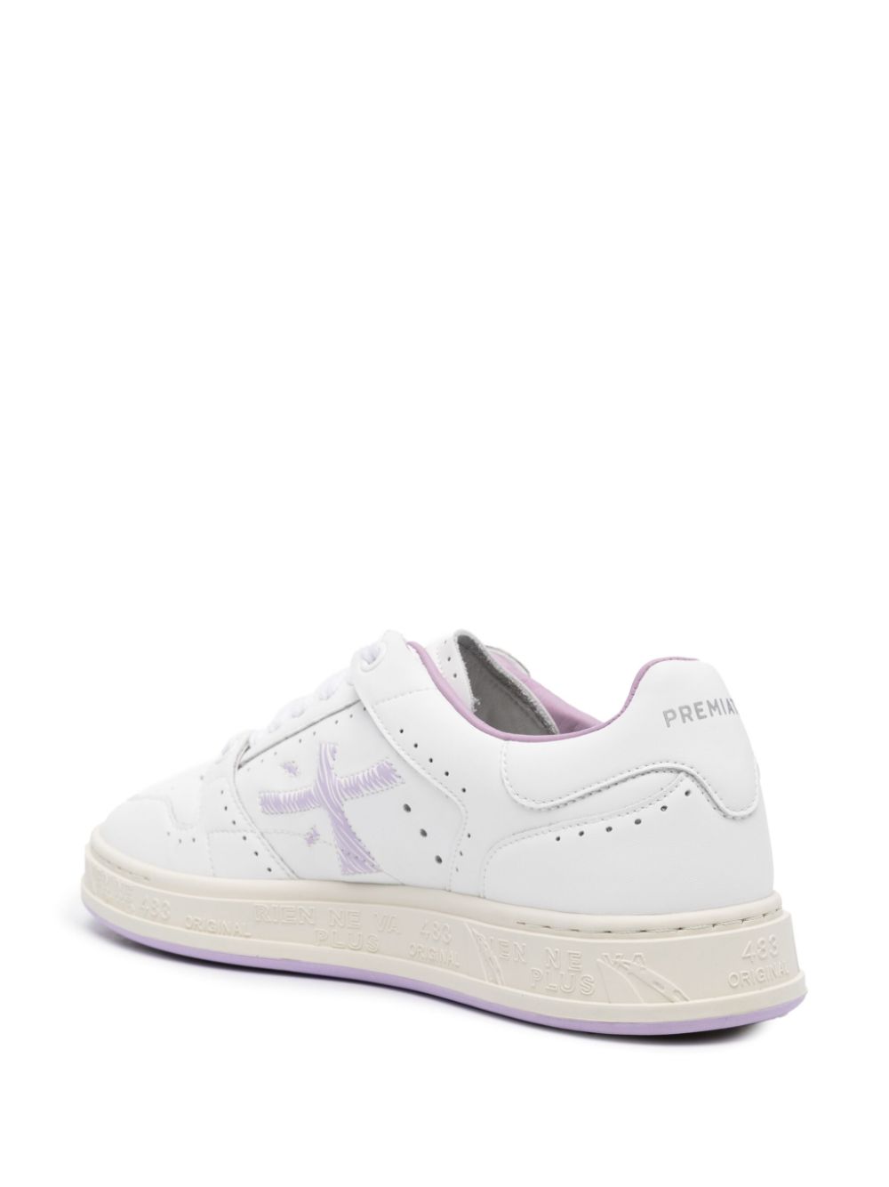 Shop Premiata Quinn Leather Sneakers In White