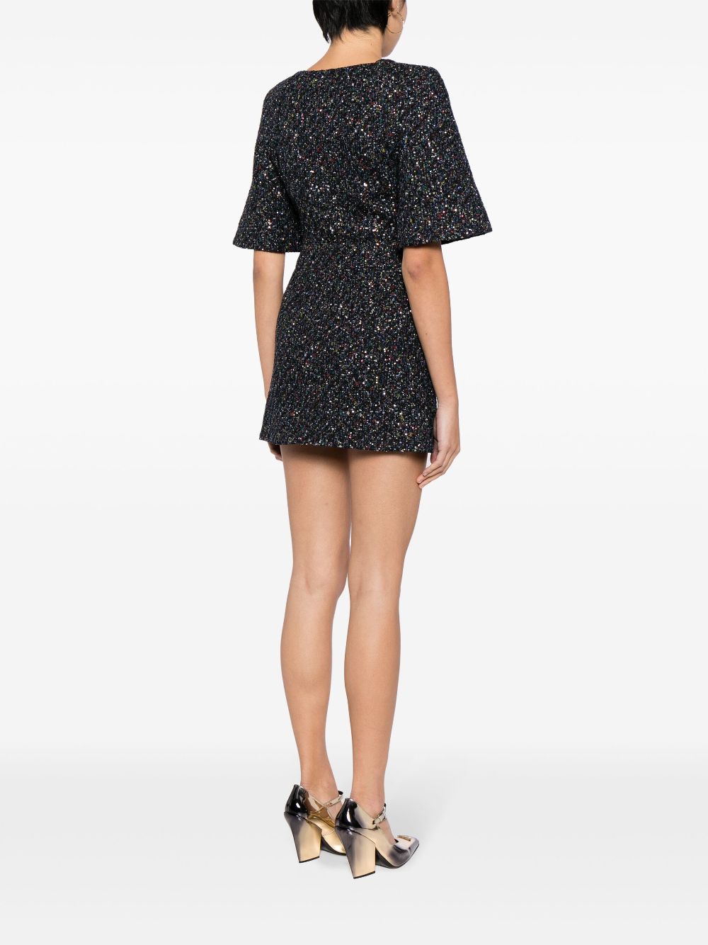 CHANEL bell sleeves sequinned minidress Women