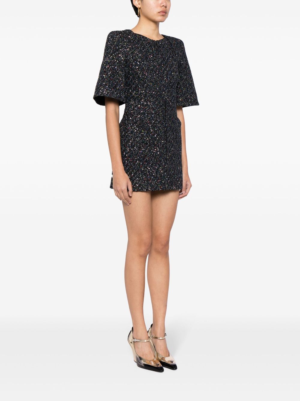 CHANEL bell sleeves sequinned minidress Women